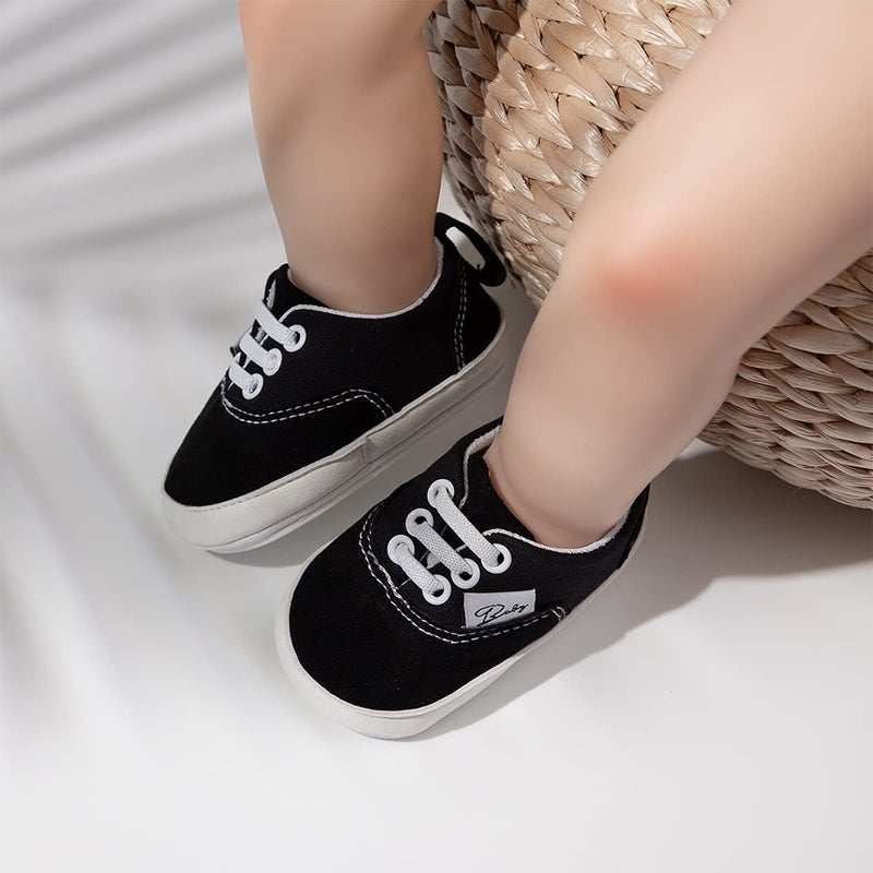 ohsofy Morbido Infant Baby Boys Girls Canvas Sneaker Toddler Slip On Anti Skid Newborn First Walkers Candy Shoes for 0-18 Months - Image 3